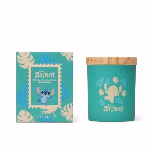 Disney Stitch Inspired Palm Leaf and Malay Apple Scented Candle, 213g, Turquoise