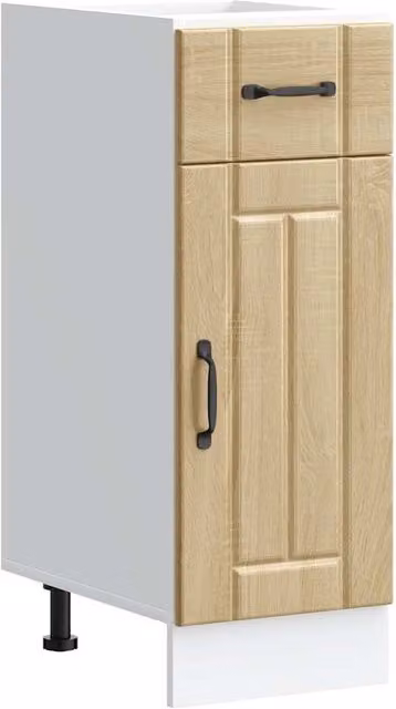 Berkfield Home Lucca Kitchen Sink Base Cabinet in Brown Sonoma Oak Wood Finish – 1