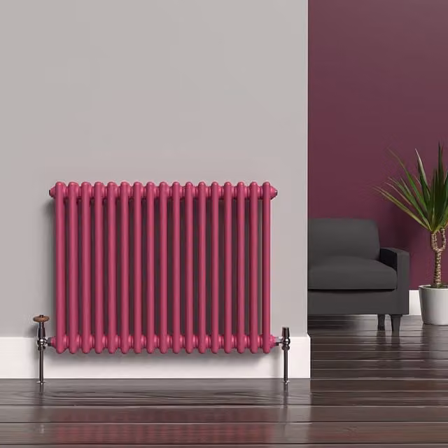 Lux Heat Horizontal Column Radiator in Barbie Pink, W: 60.0 cm, H: 78.5 cm