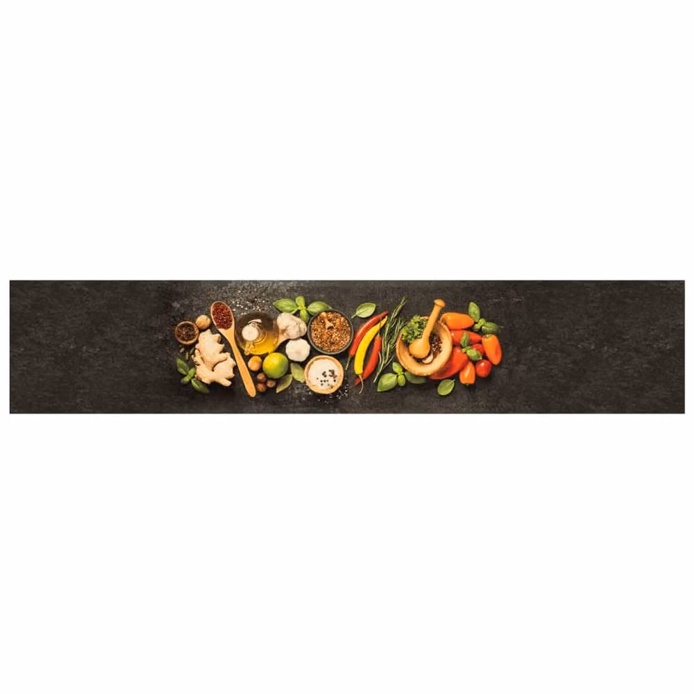 Berkfield Home Spices Washable Kitchen Rug, Black Velvet, W: 60 cm, L: 300 cm – 2