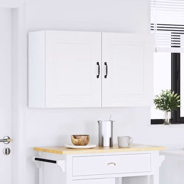 Berkfield Home Kalmar White Wall Mounted Kitchen Cabinets, 2 Piece Set, W/D/H: 60 x 31 x 50 cm