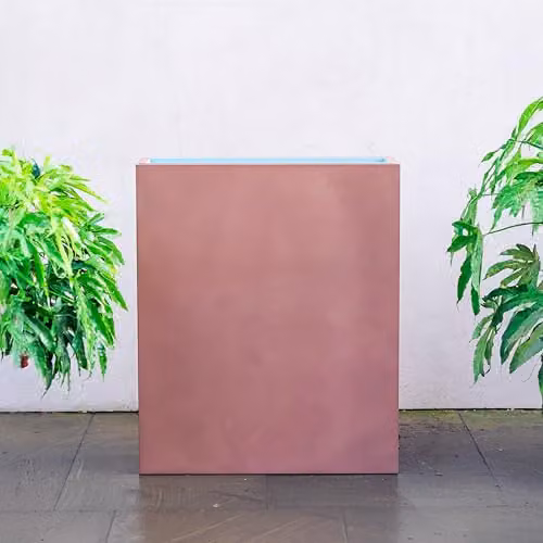 Primrose Galvanised Steel Tall Trough Planter with Insert, Bronze and Green, W/D/H: 90 x 25 x 75 cm – 1