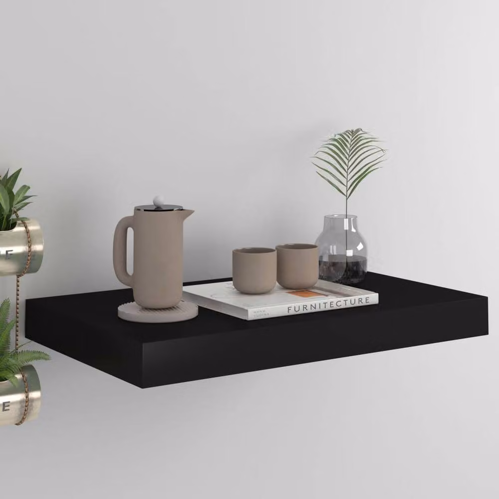 Berkfield Home Durable Floating Wall Shelf, Black, W/D/H: 40 x 23 x 3.8 cm – 2