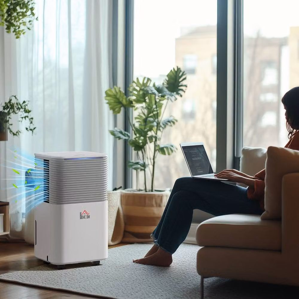 Rolipo 10L/Day Dehumidifier in White with 2L Tank, Humidity Sensor and 24H Timer – 3