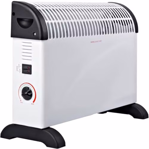 Trendi 2000W Electric Convector Heater in White with Thermostat and Overheat Protection