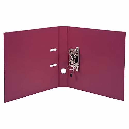Exacompta Prem'Touch PVC Lever Arch File for A4 Documents, 2 Rings, 50mm Spine, Fuchsia Pink, FSC-Certified – 3