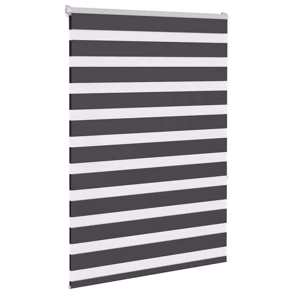 Berkfield Home Zebra Blind in Black Polyester, W: 95 cm, H: 150 cm – 3