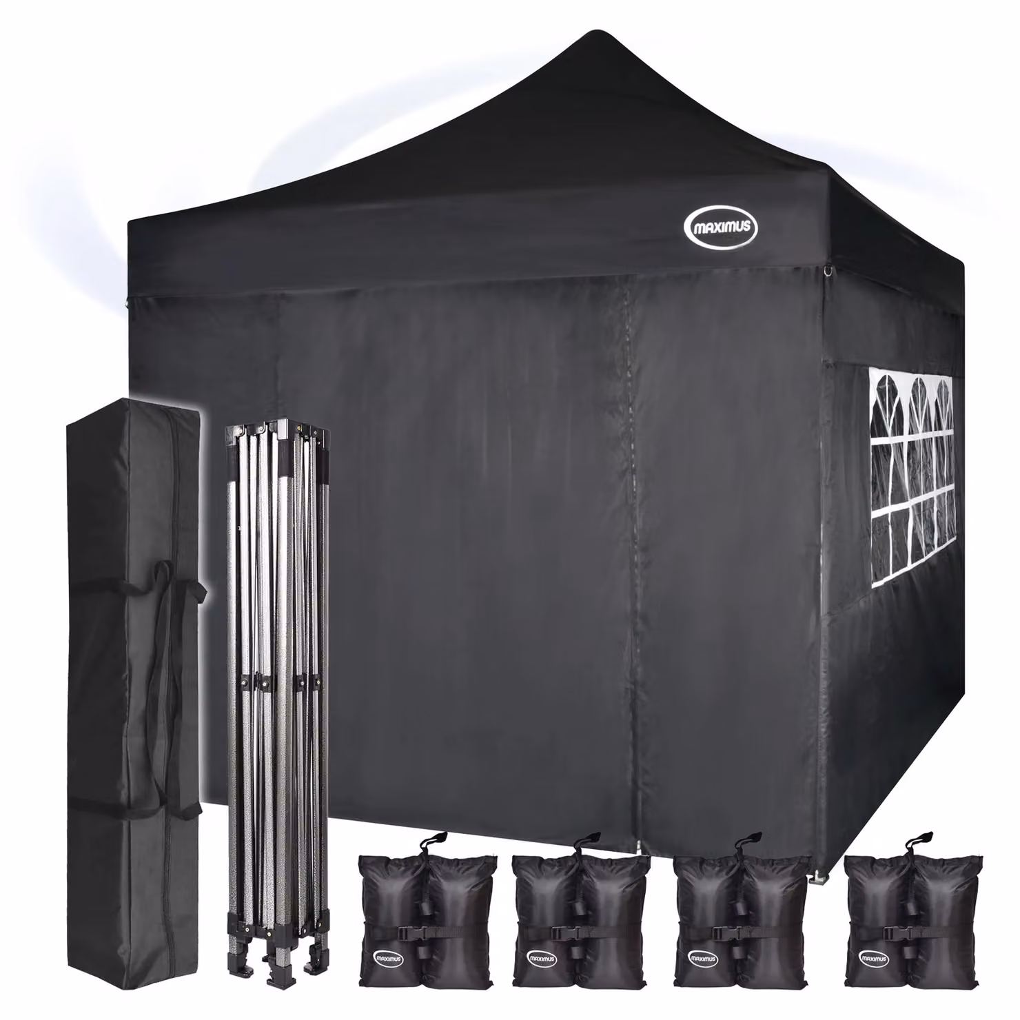 MCC Direct Maximus Heavy Duty Pop Up Gazebo with Removable Sides, Black – 4