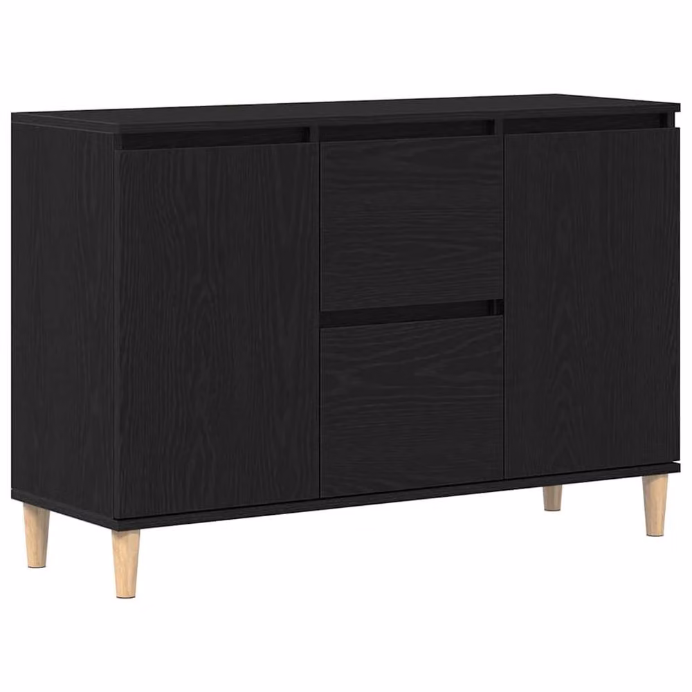 Berkfield Home Black Oak Sideboard, W/D/H: 101 x 35 x 70 cm – 3