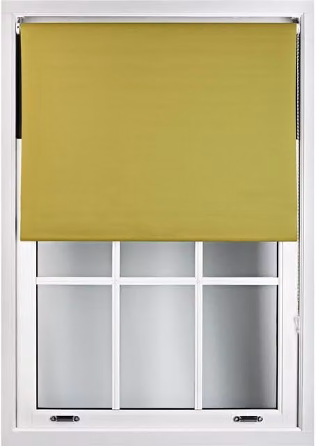 Furnished Green Blackout Roller Blinds, Thermal Insulating and UV Resistant Polyester Window Shade, Width: 85 cm, Height: 165 cm