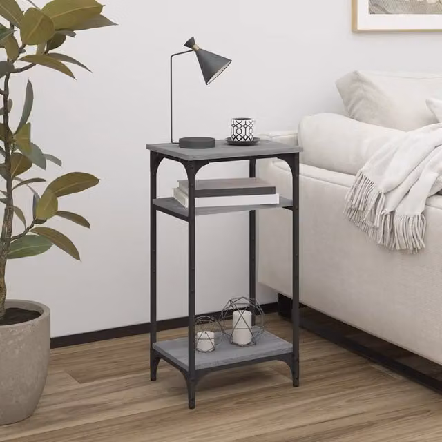Berkfield Home Sonoma Side Table in Grey, W/D/H: 40 x 30 x 75 cm