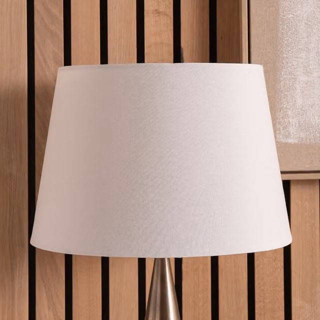 Pacific Lifestyle White Fabric Cone Lampshade for Table and Floor Lamps, Diameter: 30 cm