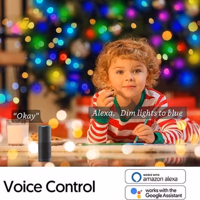 Ener-J Smart Magic RGB LED Fairy Lights, 50 LED, 5m, Black and Multicolour with WiFi, Bluetooth and Remote Control