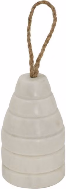 KDMD White Marble Ribbed Round Doorstop