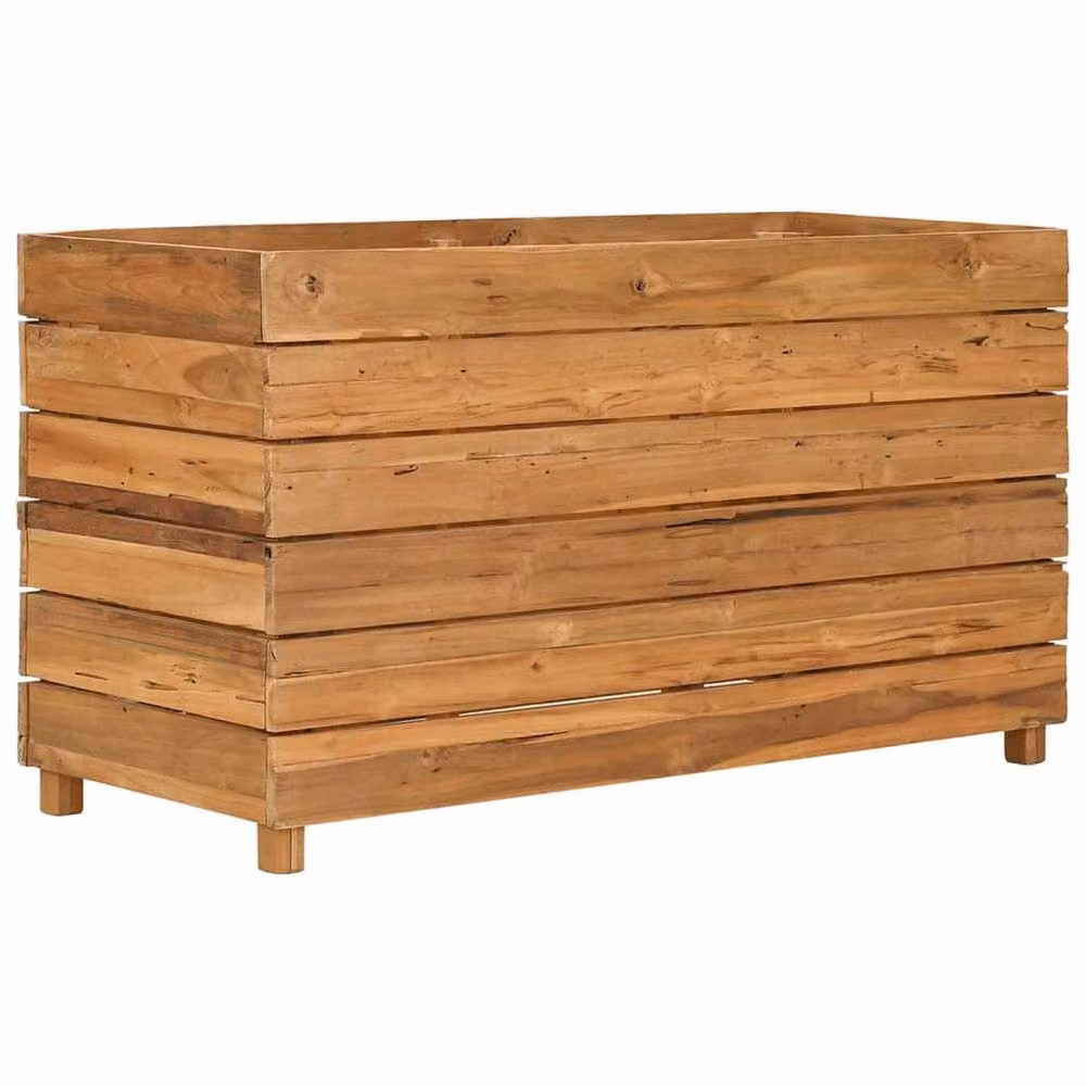 Berkfield Home Raised Bed in Brown Solid Wood and Steel, W/D/H: 100 x 40 x 55 cm – 2