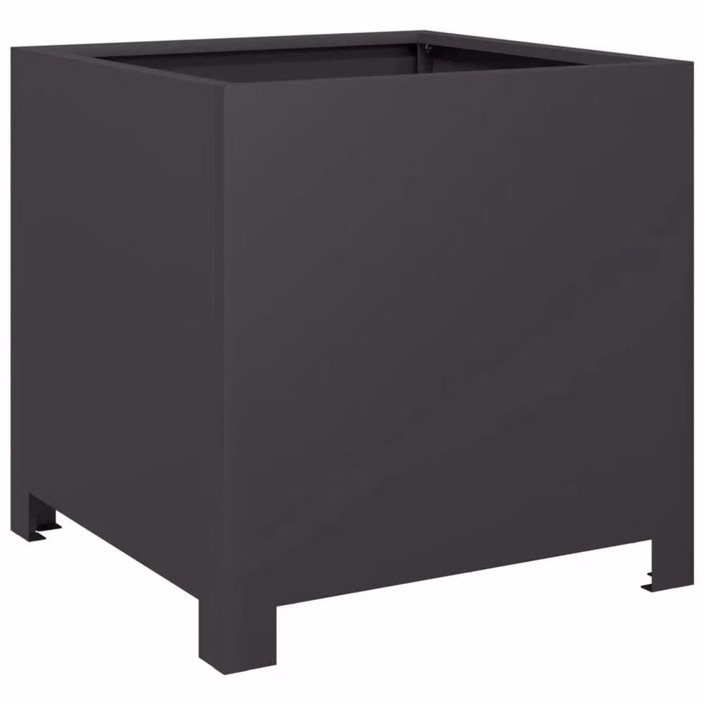 Berkfield Home Garden Steel Planter Tubs, 2 Pack, Black, W/D/H: 40 x 40 x 40 cm – 4