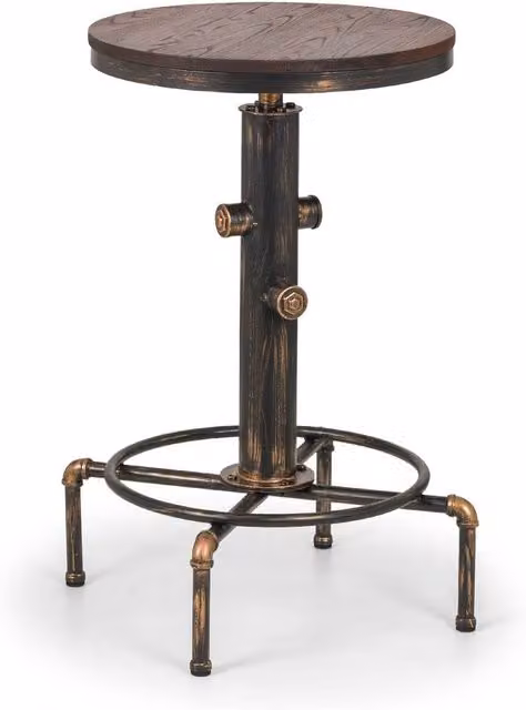 Cheshire Premium Rockford Industrial Pipework Bar Table, Brown and Multicolour, Height: 66 cm – 1
