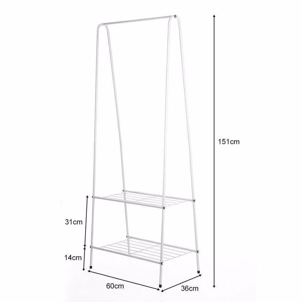 Nordara White Matt Metal Heavy Duty Clothes Rail Garment Display Stand W/D/H: 153 x 36 x 36 cm – 2