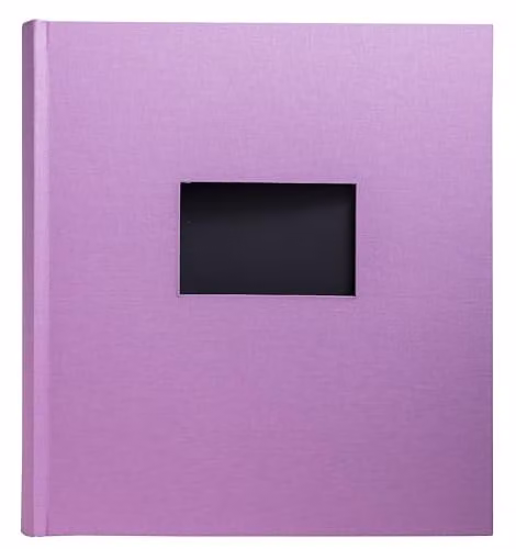 Exacompta Pop'N Co Photo Album with 60 Black Pages for 300 Photos, Lilac Fabric Cover with Personalisation Window, W: 29 cm, H: 32 cm – 1