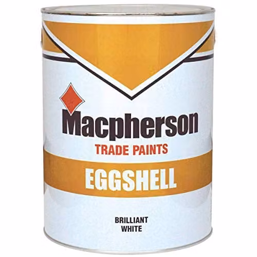 Macpherson Eggshell Paint in Brilliant White Opaque Satin Gloss Finish