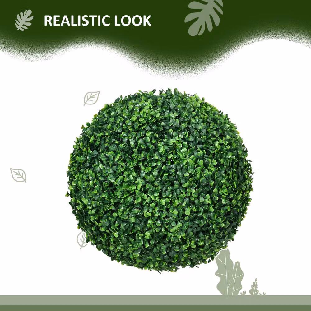 STILVORA Set of 2 Green Artificial Round Boxwood Balls, Diameter: 40 cm – 4