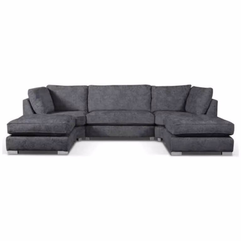 Snug Furniture Birmingham Ltd London U-Shape Reversible Corner Sofa in Charcoal Grey Fabric