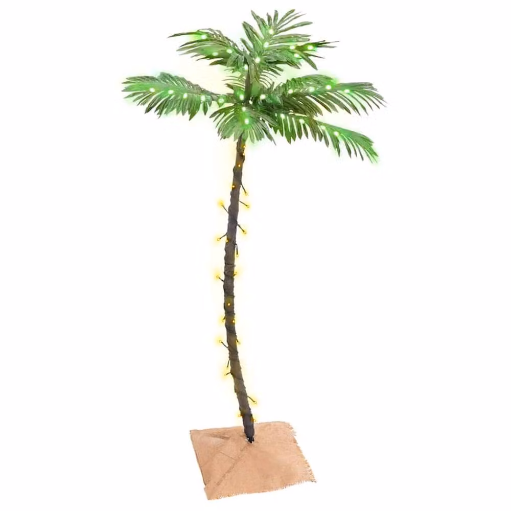 Berkfield Home LED Palm Tree with 72 Warm White LEDs, Height: 120 cm