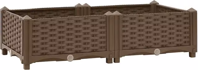 Berkfield Home Brown Polypropylene Raised Bed W: 80 cm, D: 40 cm, H: 23 cm – 1