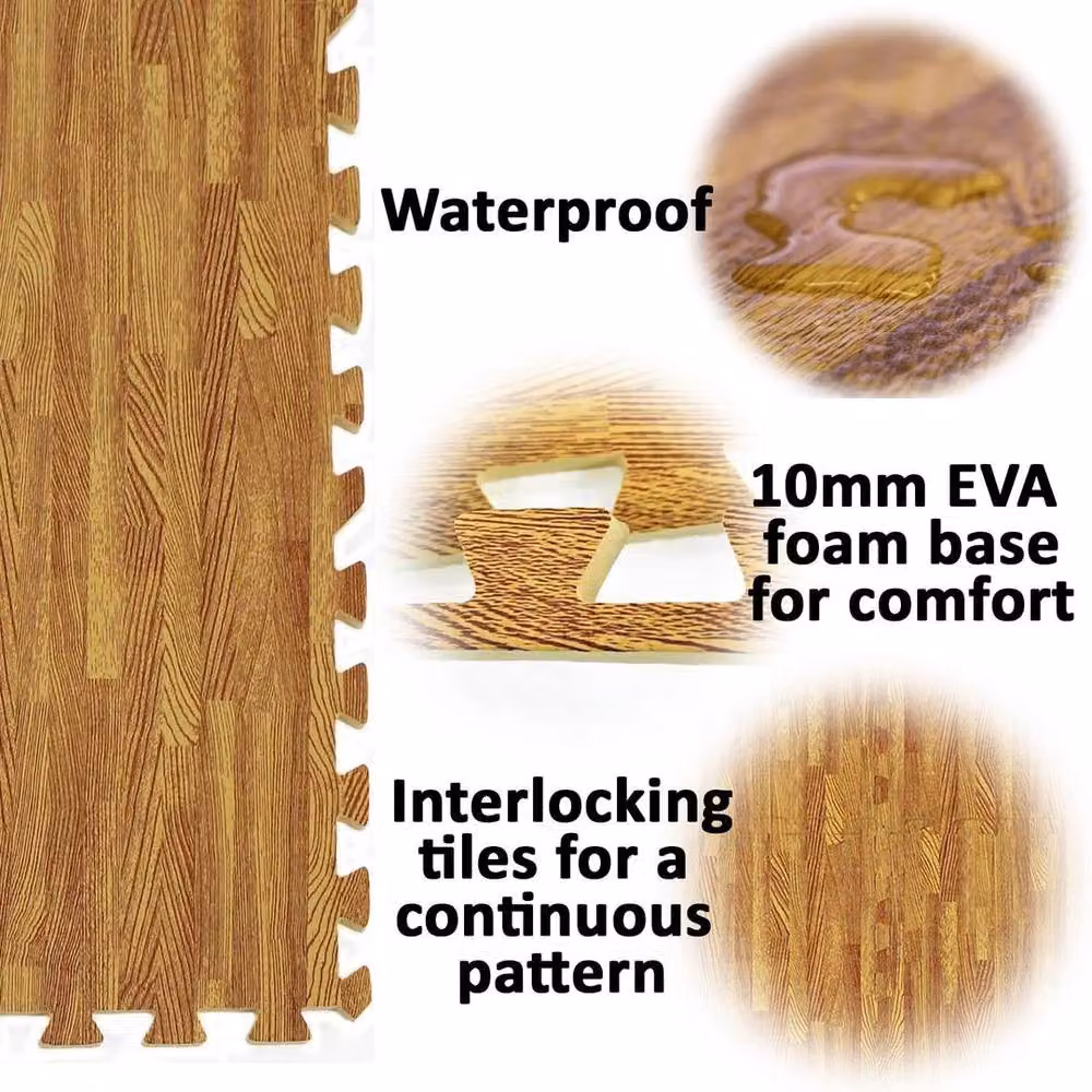 PAWNORA 20 Piece Soft EVA Foam Floor Play Mat in Brown – 2