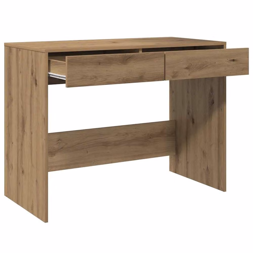 Berkfield Home Artisan Oak Writing Desk in Brown, W/D/H: 101 x 50 x 76.5 cm – 4