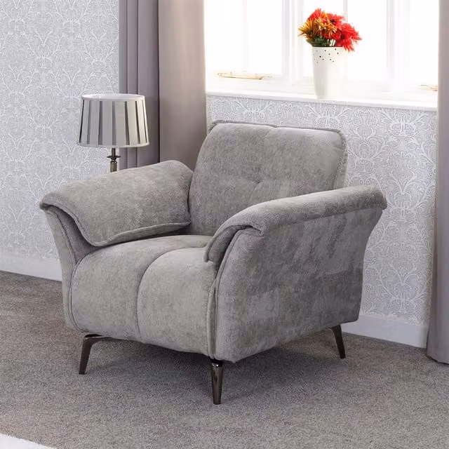 Seconique Amalfi 1 Seater Armchair in Grey Fabric
