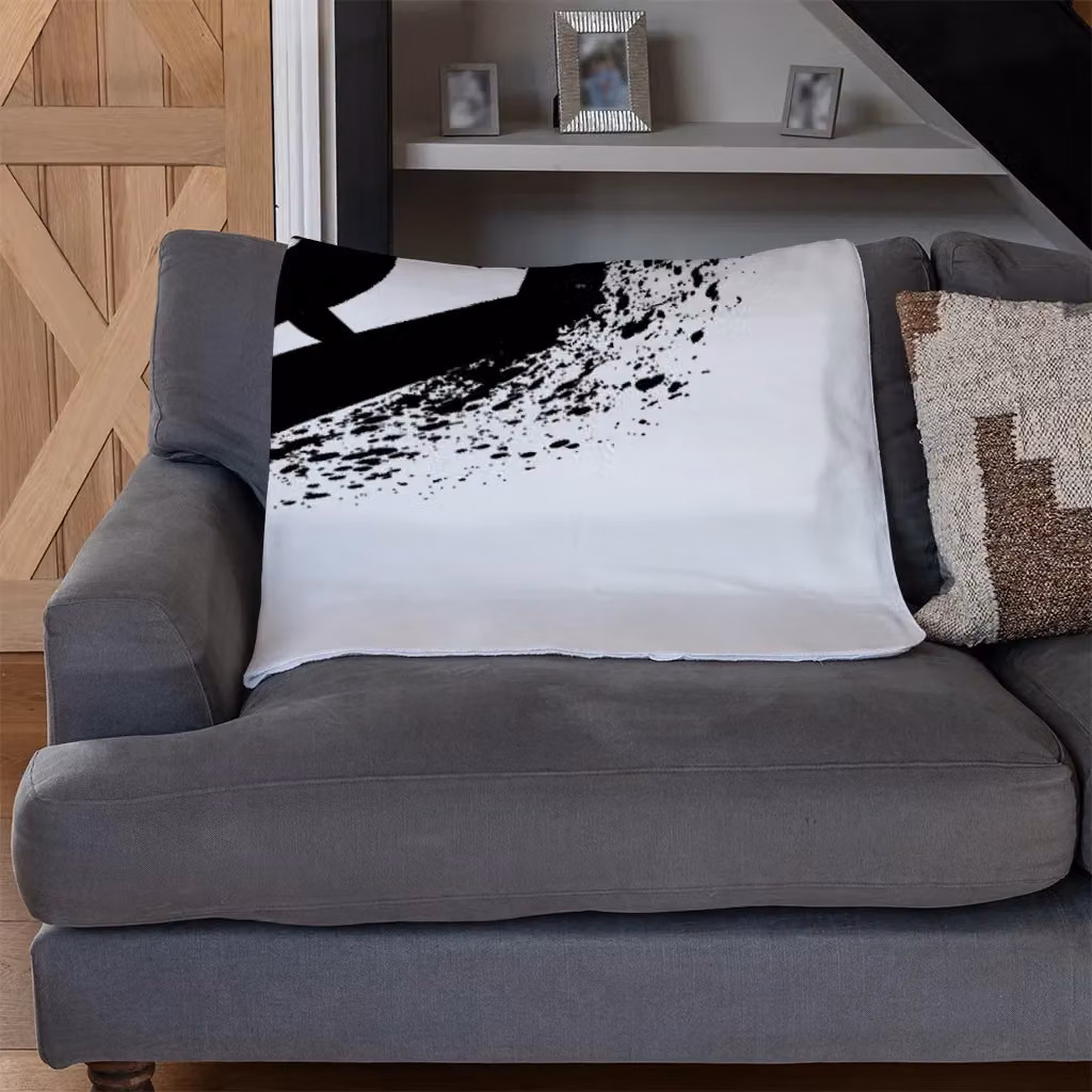 Benjamin Tate Design Surfer Silhouette Fleece Blanket in Black, Beige or White, W/D/H: 120 x 150 cm – 3