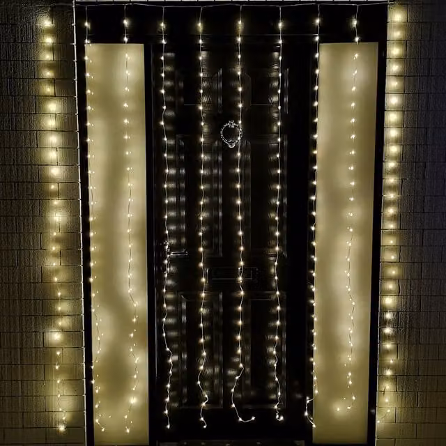 Samuel Alexander 300 LED Warm White Indoor Outdoor Party and Christmas Curtain Lights, 2.1m