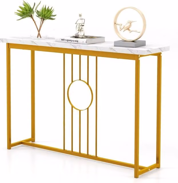 Kelvenix Modern Gold Metal Hallway Console Table
