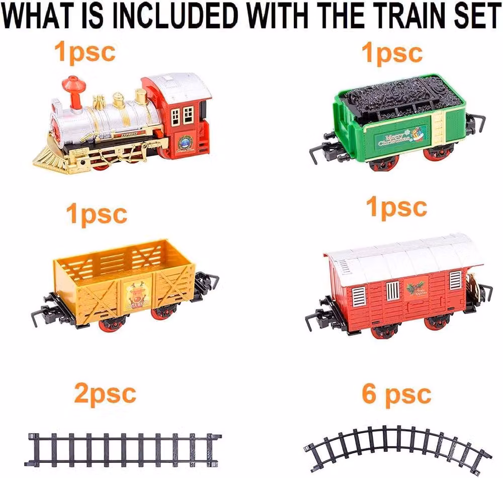 MANTRARAJ Deluxe Musical Christmas Train Set with Lights and Sound, Multicolour Tabletop Decoration – 4