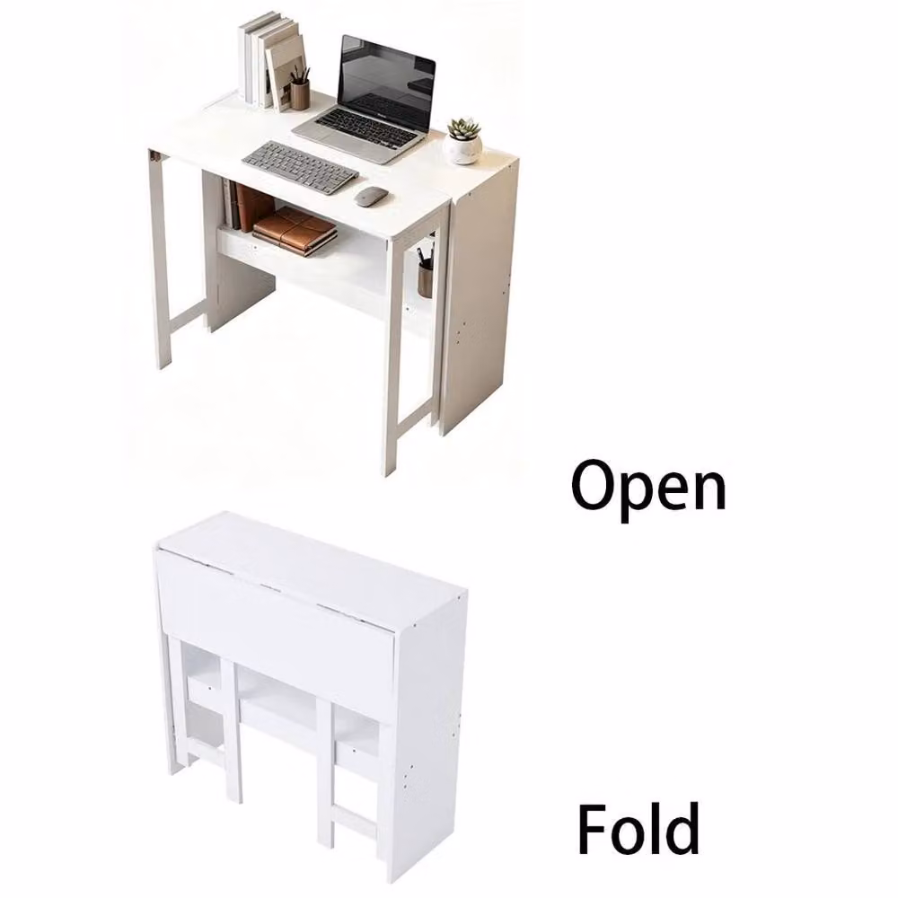 EONLION White Folding Computer Desk with Rectangular Top – 3