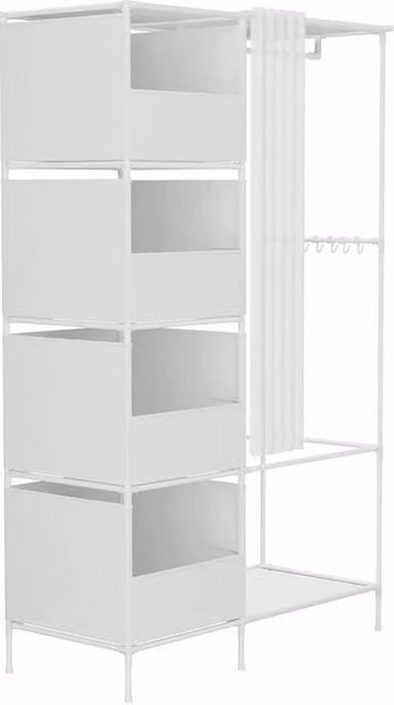 FORGEVIO Heavy Duty Metal Clothes Rail Rack, White, H 170 cm x W 105 cm x D 42 cm – 1