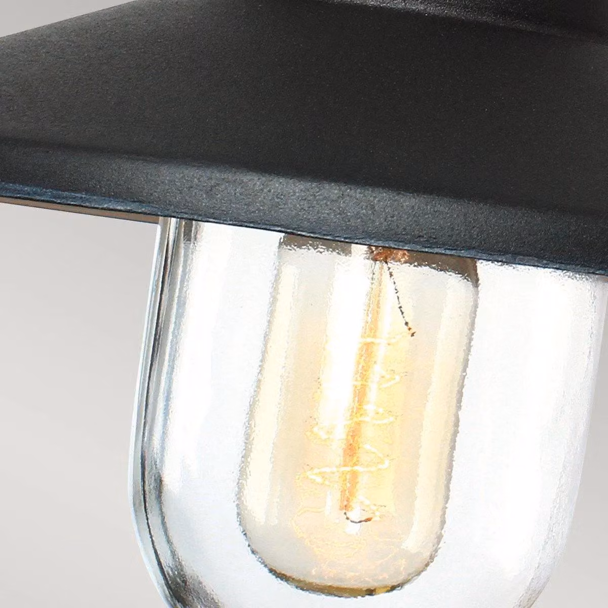 Netlighting Klampenborg Black Maritime Dome Outdoor Wall Lantern with Stainless Steel and Glass, IP44, E27 – 3