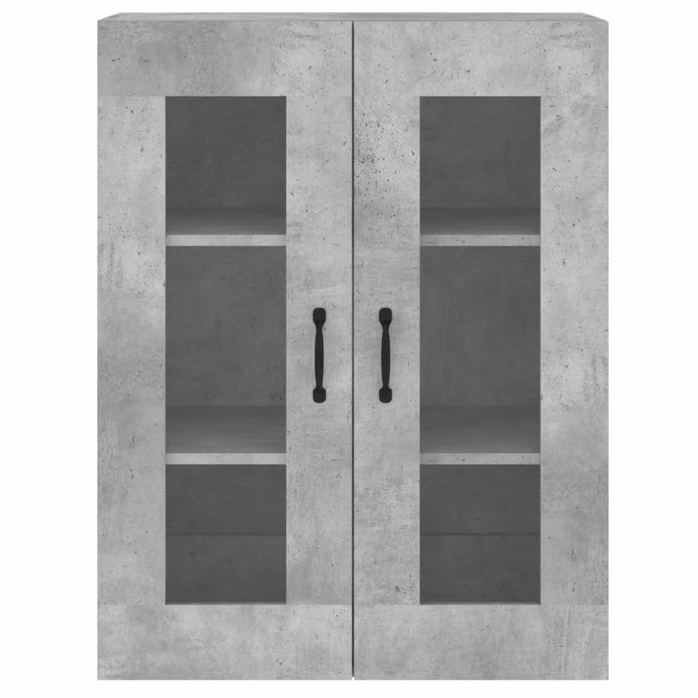 Berkfield Home Wall Mounted Cabinets, 2 Piece Set in Grey with Glass Doors – 3