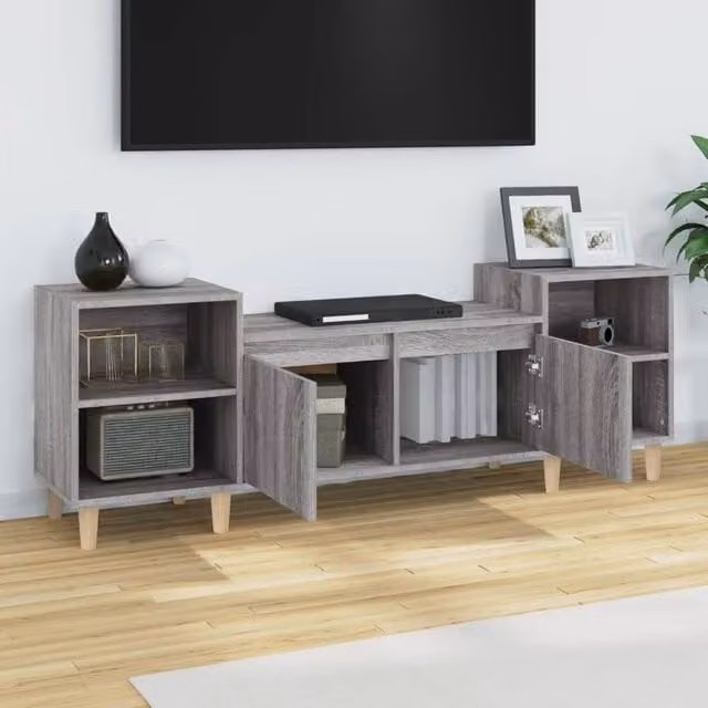 Berkfield Home Grey Sonoma TV Cabinet in Engineered Wood W/D/H: 160 x 35 x 55 cm – 1
