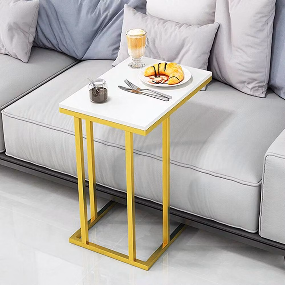 ERGOVEXA Modern Gold and White Marble Side Table for Living Room and Bedroom – 2