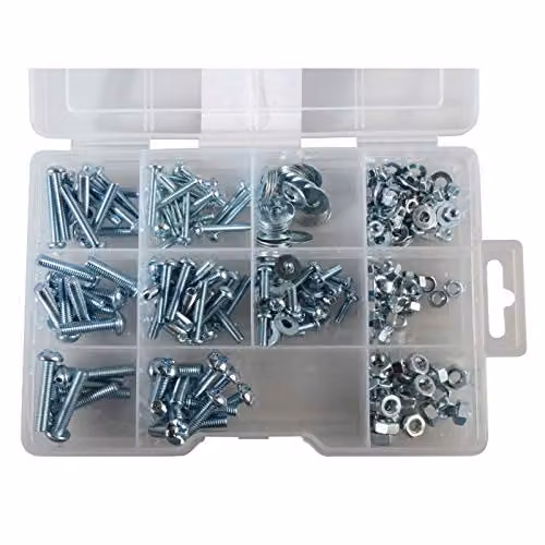 Forgefix 285 Piece Hexagon Bolt, Nut and Washer Kit in Silver Zinc Plated Finish – 2