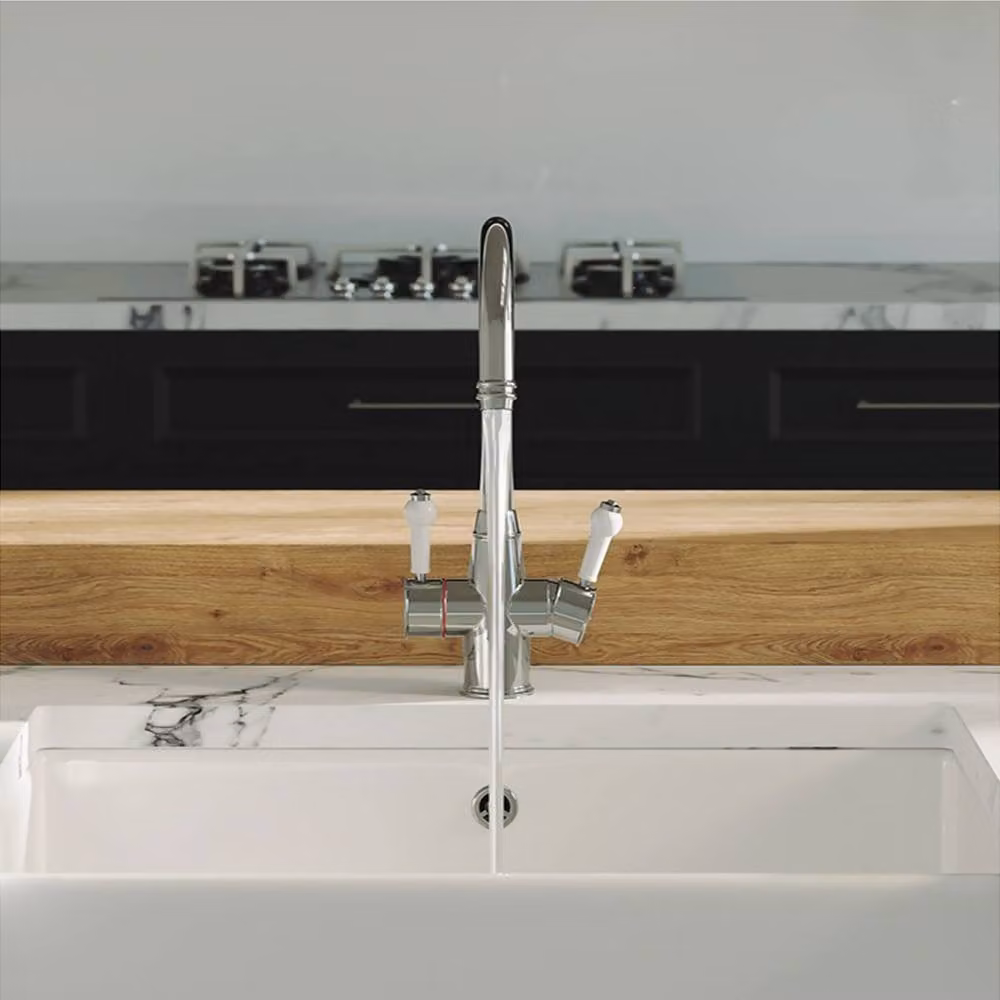 Nes Home 3 in 1 Single Lever Boiling Water Kitchen Mixer Tap Set in Chrome Silver – 2