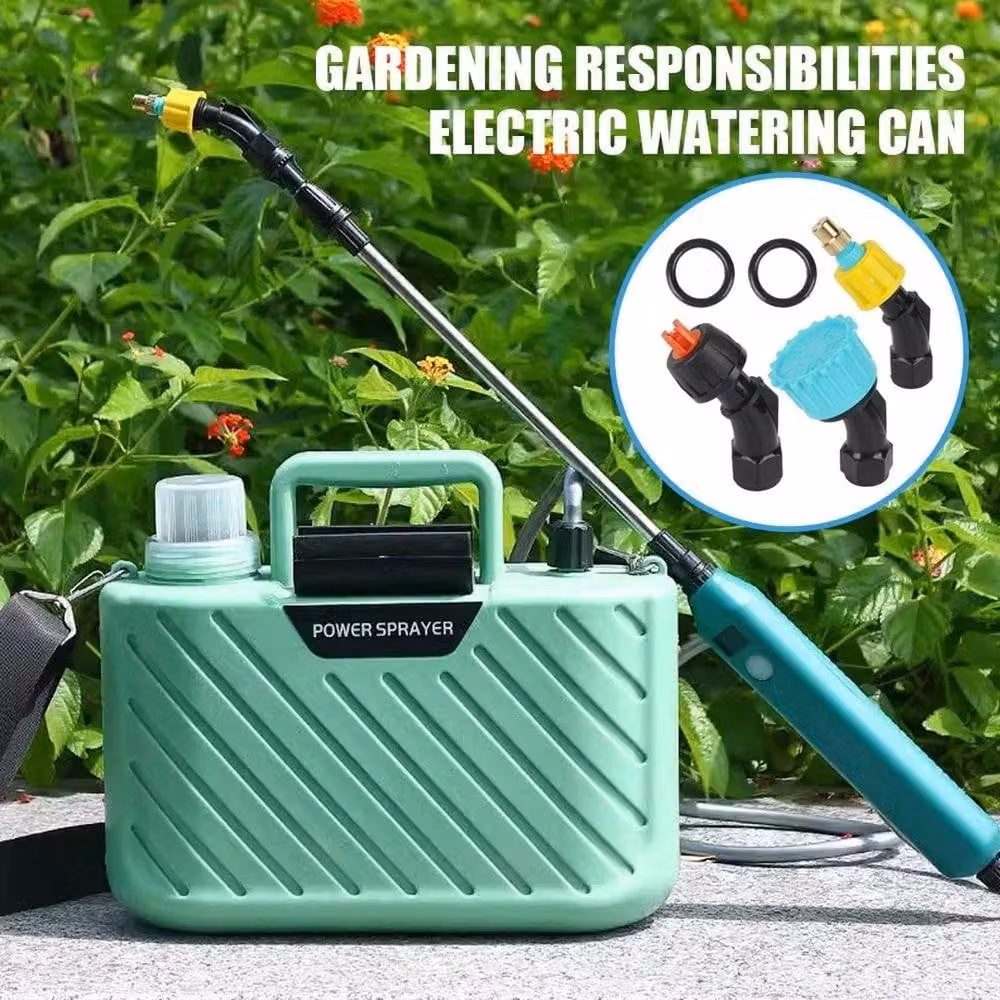 NESTLUNE 5L AutoPump Pressure Garden Sprayer in Green with Rechargeable Battery – 4