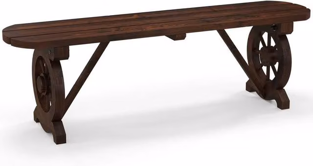 SPETLEK Rustic Brown Wood Garden Bench W/H: 50 x 100 cm