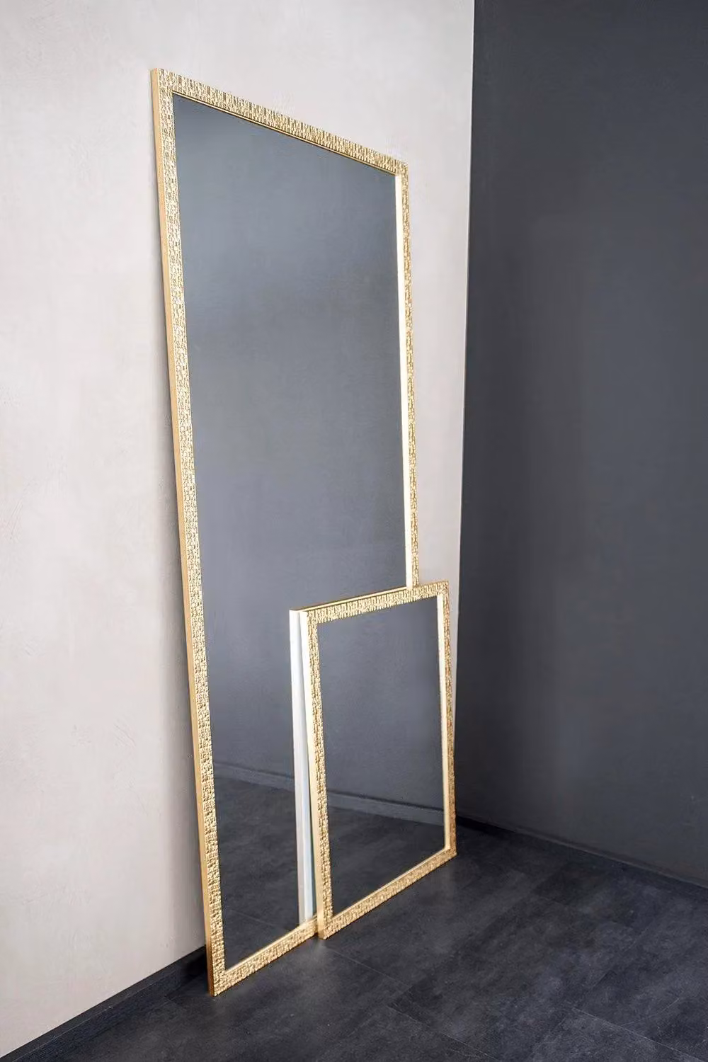 Nielsen Design Florentina Rectangular Wall Mirror with Gold Geometric Mosaic Design, W: 50 cm, H: 150 cm – 2
