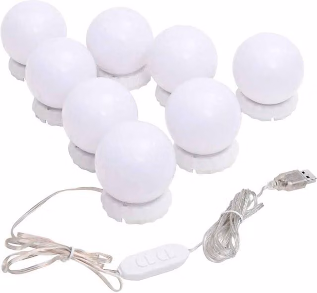 Berkfield Home Mirror Light with 8 LED Bulbs in Warm and Cold White