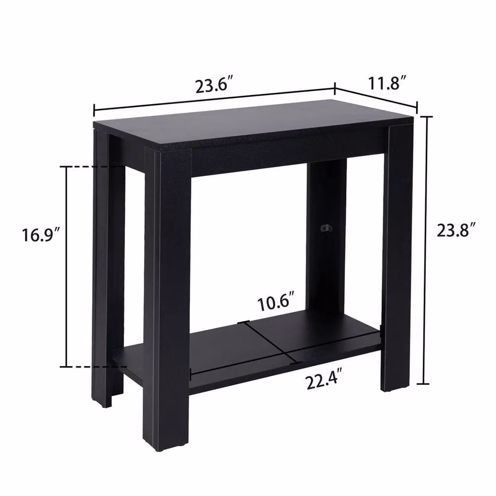 ERGOVEXA Modern Black Sofa Side Storage Table and Versatile Laptop Desk – 2