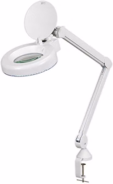 Loops LED Magnifying Glass Light with G Clamp Mount in Transparent and White – 1