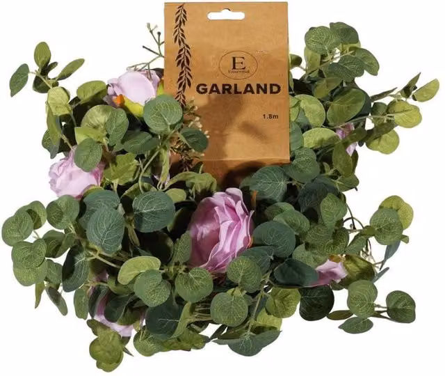 KDMD Essential Light Purple Mixed Rose and Foliage Floral Garland – 1